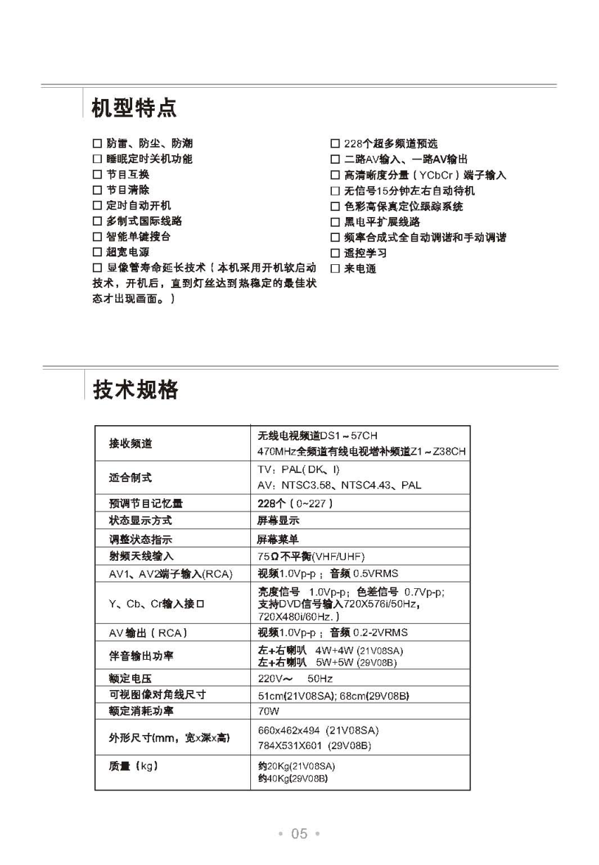 乐华21V08SA彩电使用说明书-5