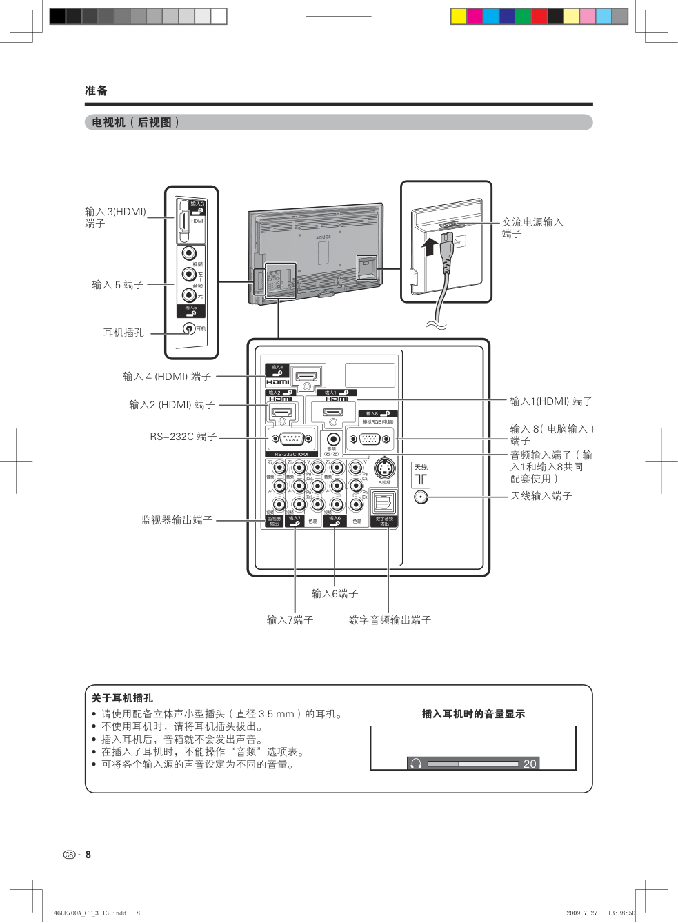 夏普LCD-52LE700A液晶彩电使用说明书-8