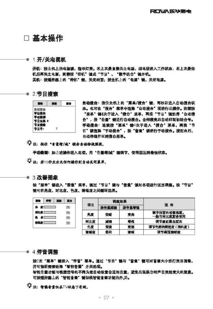 乐华34A3彩电使用说明书-7