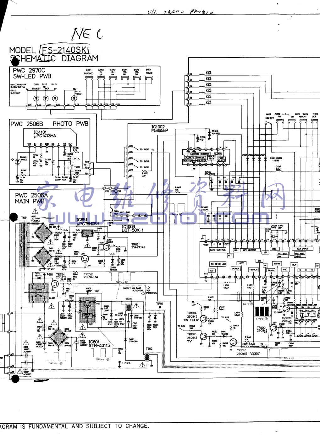 NEC FS2140SK彩电图纸-0 NEC FS2140SK彩电图纸-0
