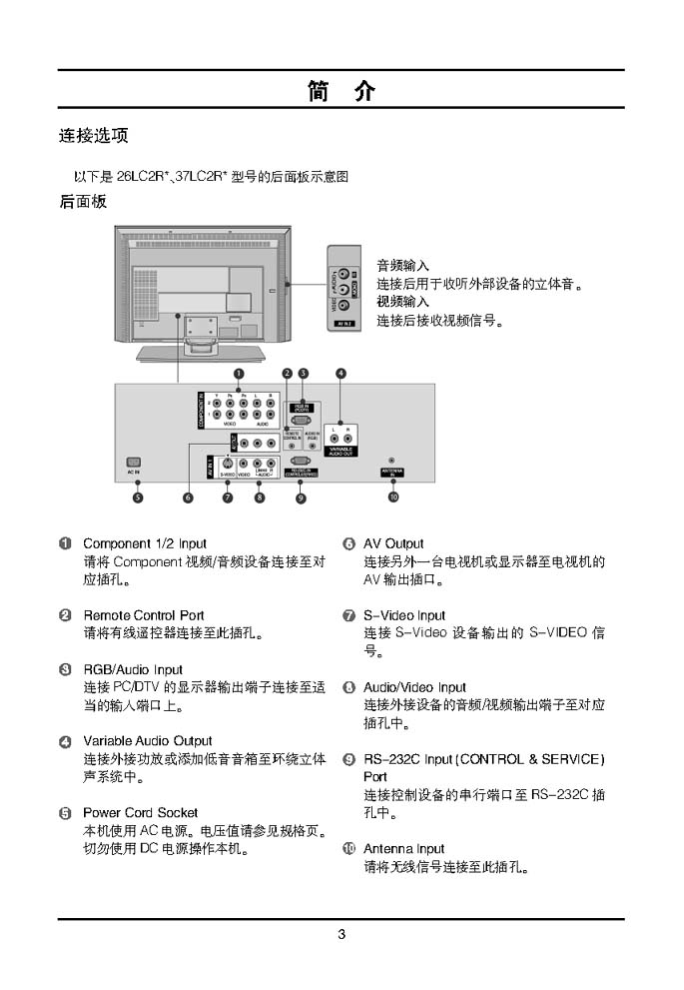 LG 32LC2R液晶彩电使用说明书-4