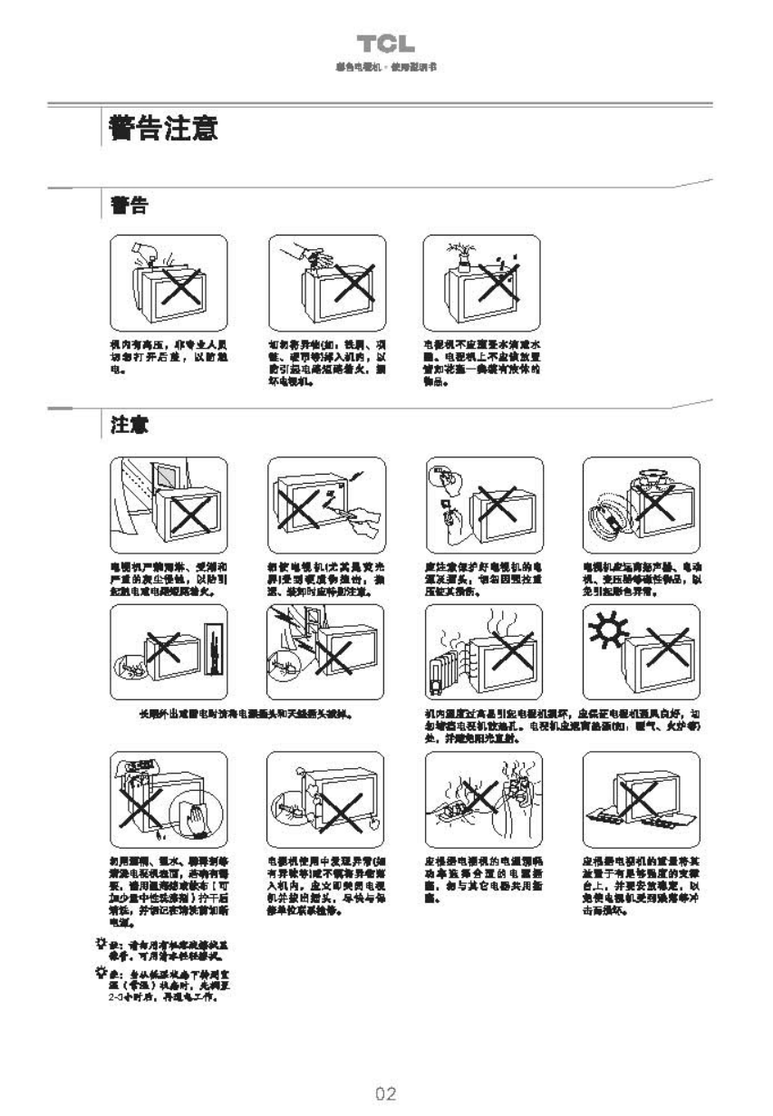 TCL王牌25211彩电使用说明书-2 TCL王牌25211彩电使用说明书-2