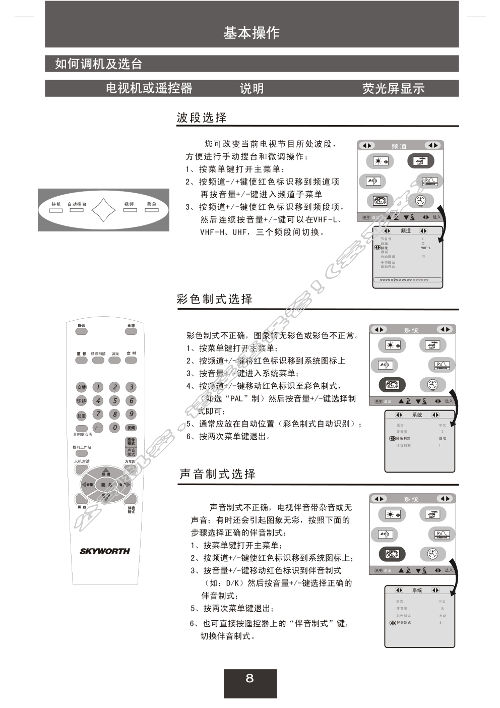 创维25NX9000(5Y30机芯)彩电使用说明书-8 创维25NX9000(5Y30机芯)彩电使用说明书-8