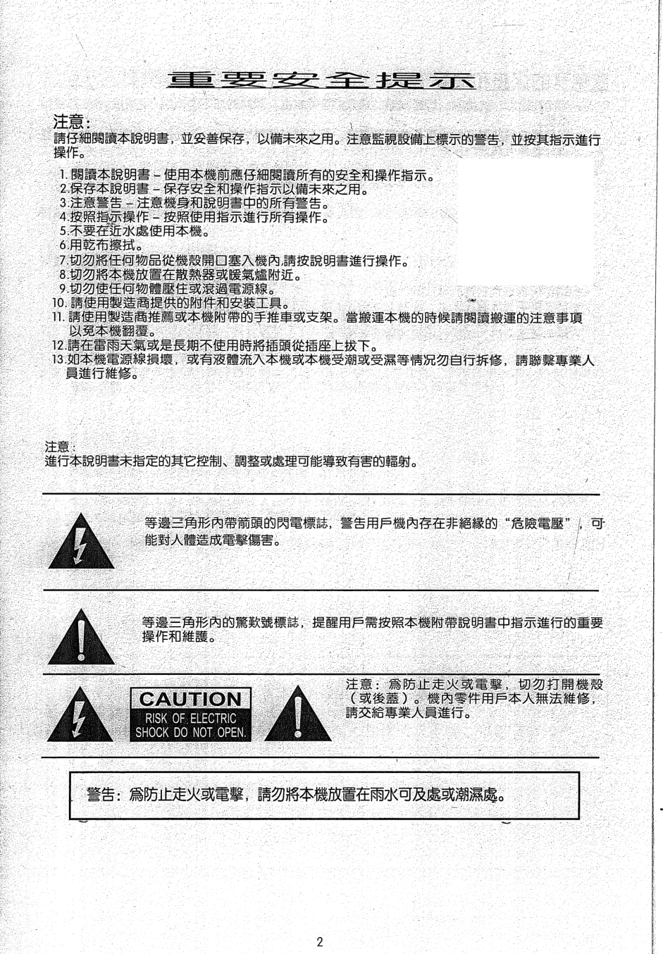 声宝SM-21FA10平面彩色监视器说明书-1