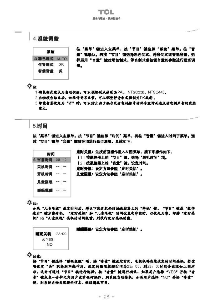 TCL王牌AT21228彩电使用说明书-8
