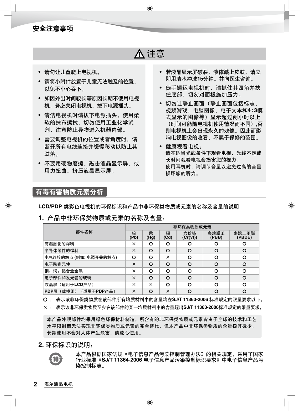 海尔LU26K3A液晶彩电使用说明书-3 海尔LU26K3A液晶彩电使用说明书-3