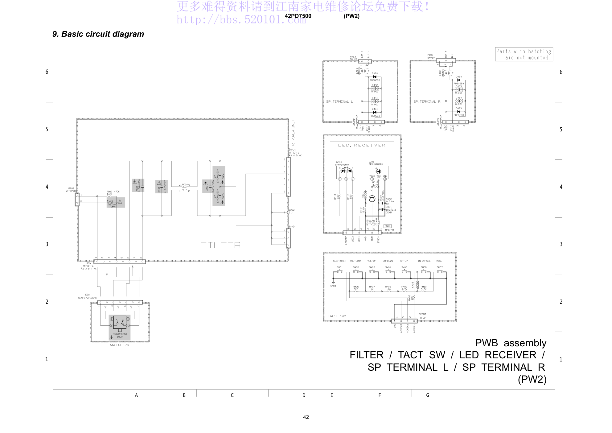 日立42PD7500A背投电视电路原理图-0