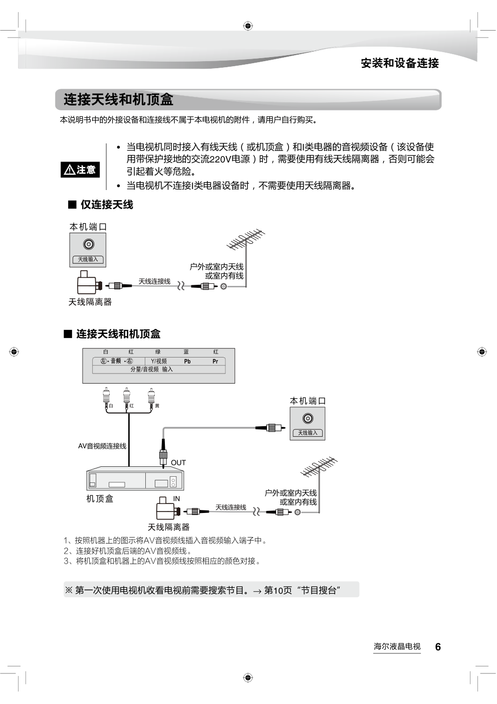 海尔LS48AL88C31A2液晶彩电使用说明书-6 海尔LS48AL88C31A2液晶彩电使用说明书-6
