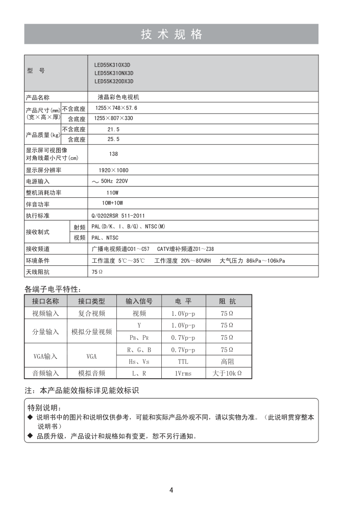 海信LED39K320J3D液晶彩电使用说明书-4 海信LED39K320J3D液晶彩电使用说明书-4