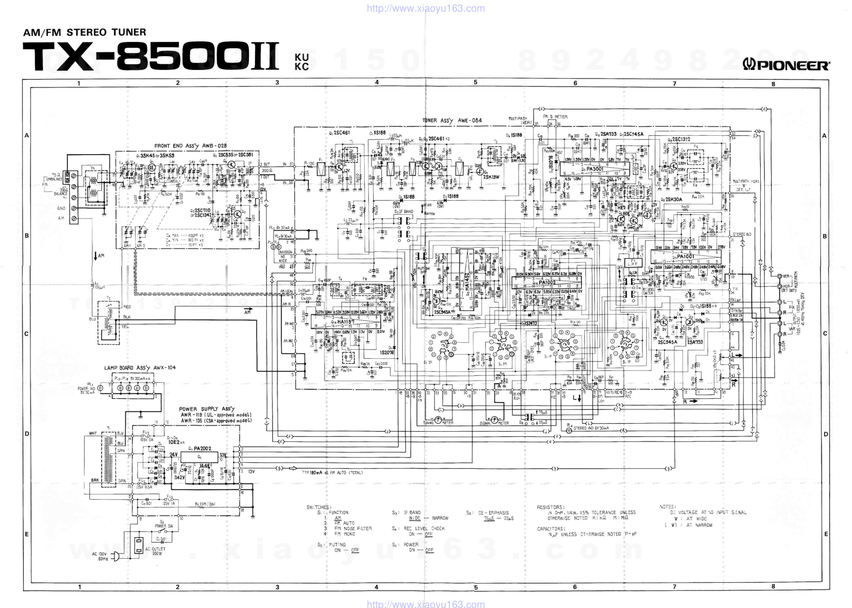 先锋PIONEER TX-8500II电路图-1
