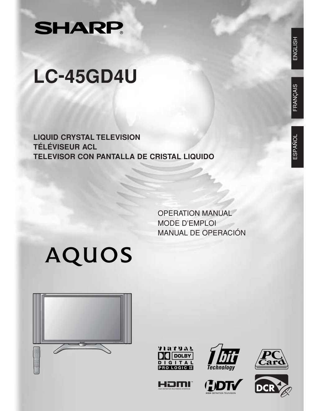 夏普LC-45GD4U彩电使用说明书-1 夏普LC-45GD4U彩电使用说明书-1