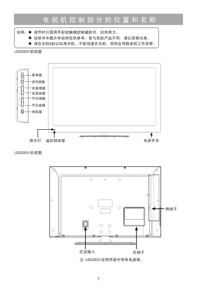 海信LED42E01液晶彩电使用说明书-7
