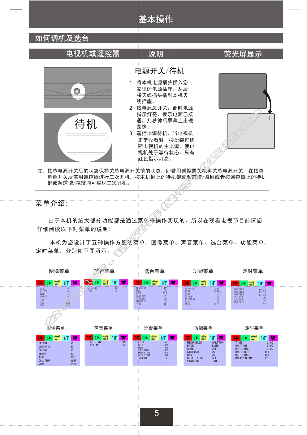 创维25N66AA(5S30机芯)彩电使用说明书-5 创维25N66AA(5S30机芯)彩电使用说明书-5
