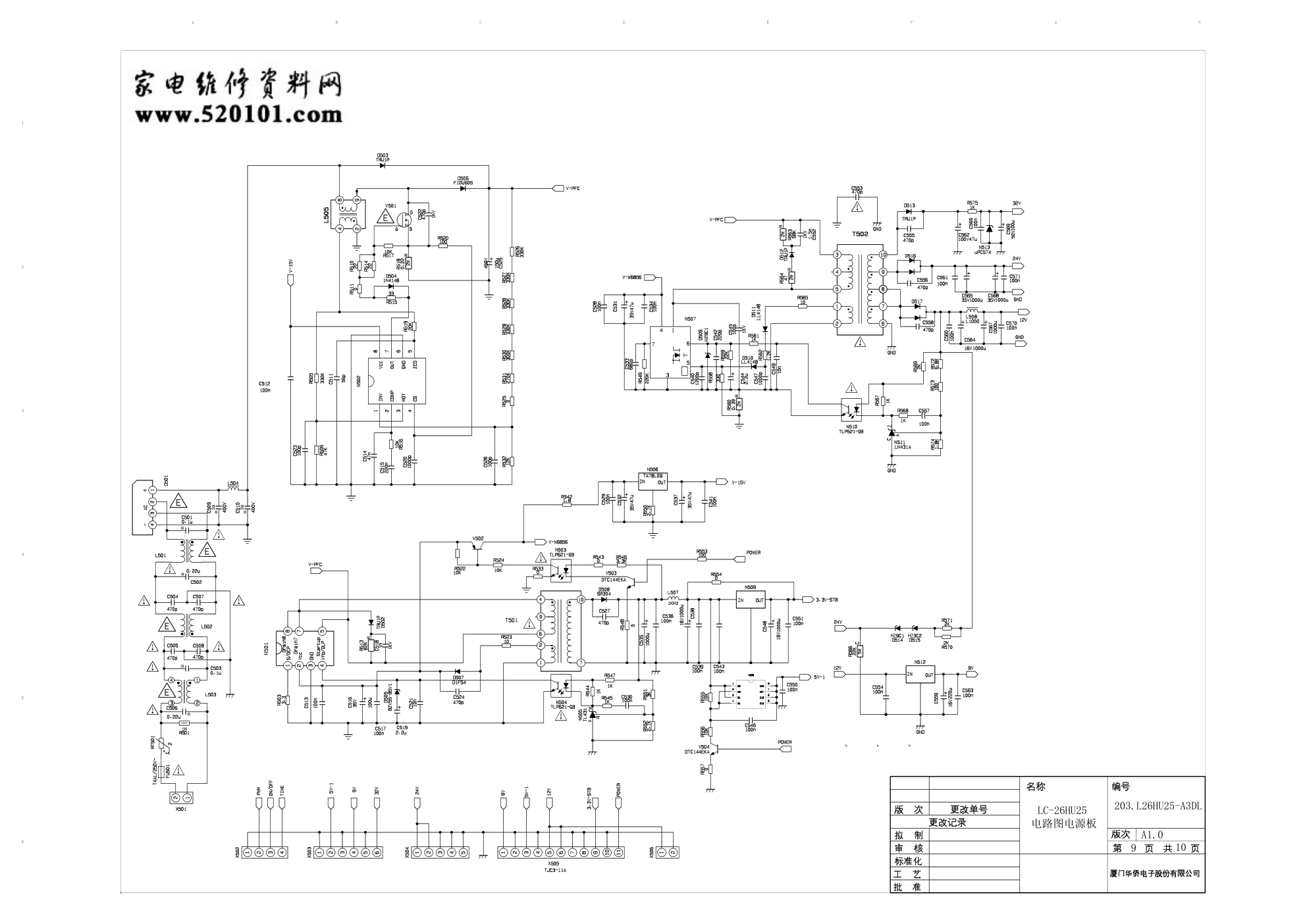 厦华LC26HU25液晶电视电源板电路图-0 厦华LC26HU25液晶电视电源板电路图-0