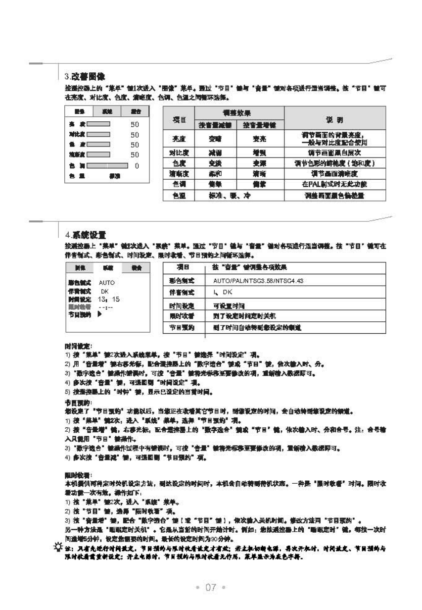 TCL王牌NT25M81彩电使用说明书-7 TCL王牌NT25M81彩电使用说明书-7