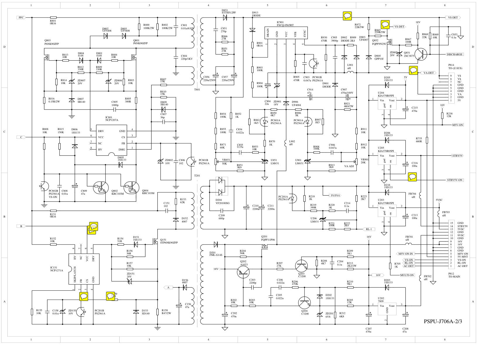 长虹PT32600等离子PSPU-J706A(LG32F1XXXX系列)电源板原理图-1 长虹PT32600等离子PSPU-J706A(LG32F1XXXX系列)电源板原理图-1