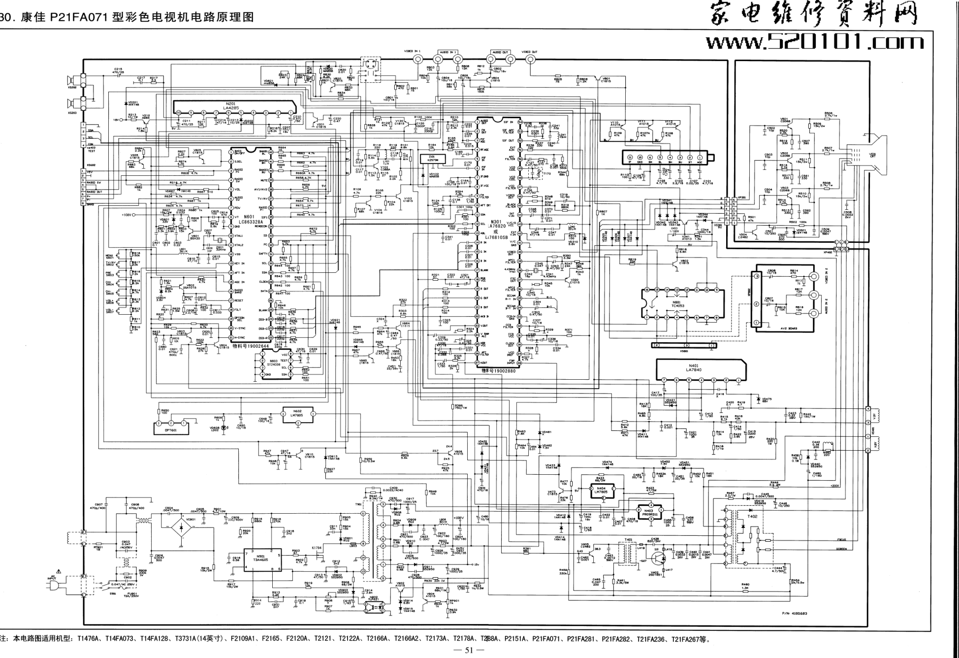 康佳T2166A2T21FA267P21FA281P21FA071P2151A彩电原理图-0