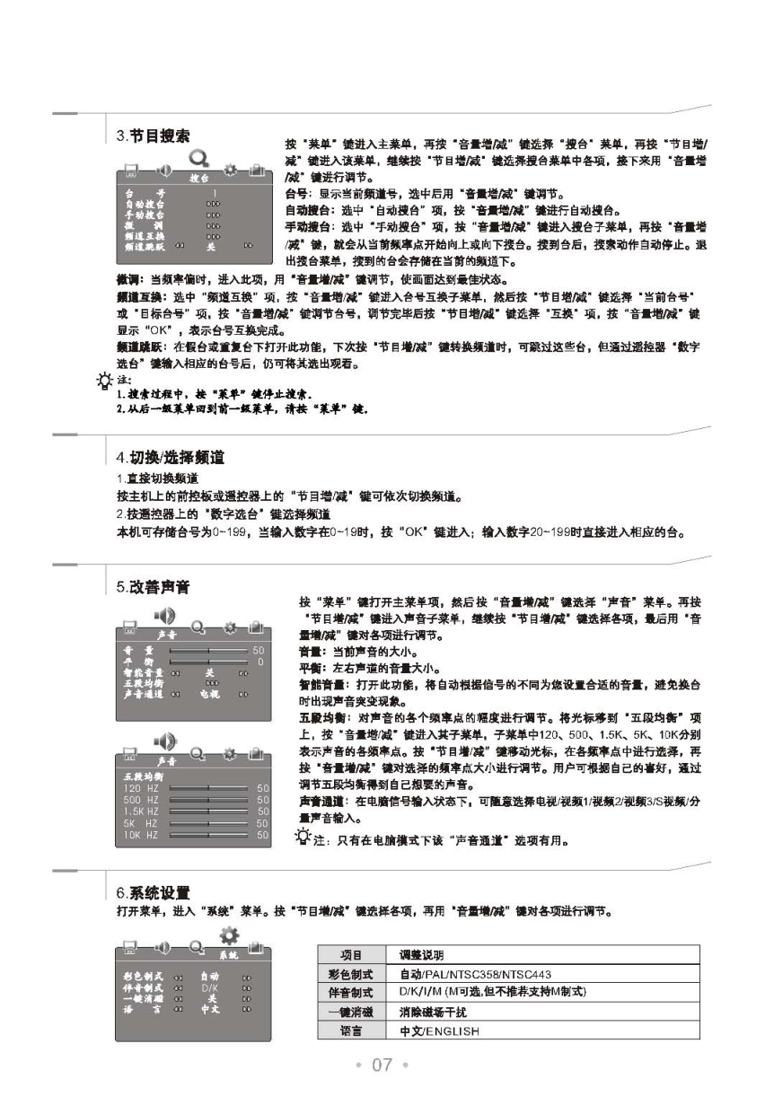 TCL王牌HD29M62S彩电使用说明书-7 TCL王牌HD29M62S彩电使用说明书-7