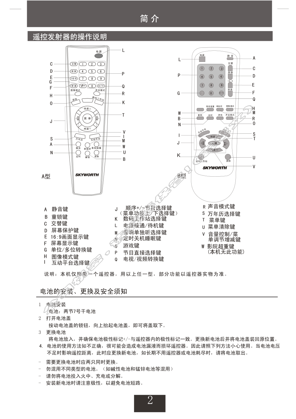 创维25TM9000(5T36机芯)彩电使用说明书-3