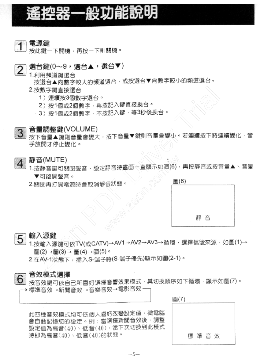 三菱29C-R100TW彩色电视机说明书-5 三菱29C-R100TW彩色电视机说明书-5