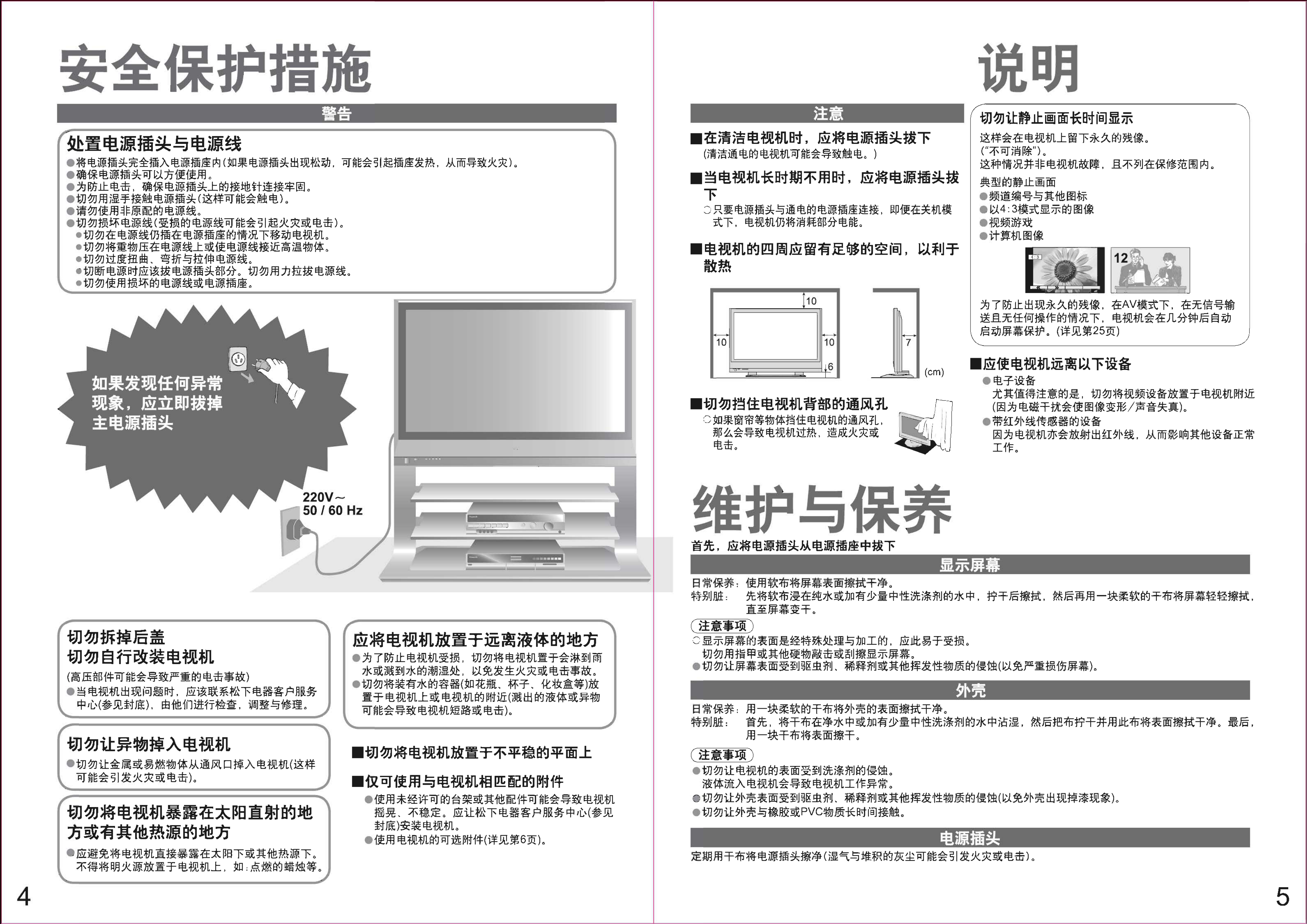TH-42PA7C等离子电视和液晶电视使用说明书-2