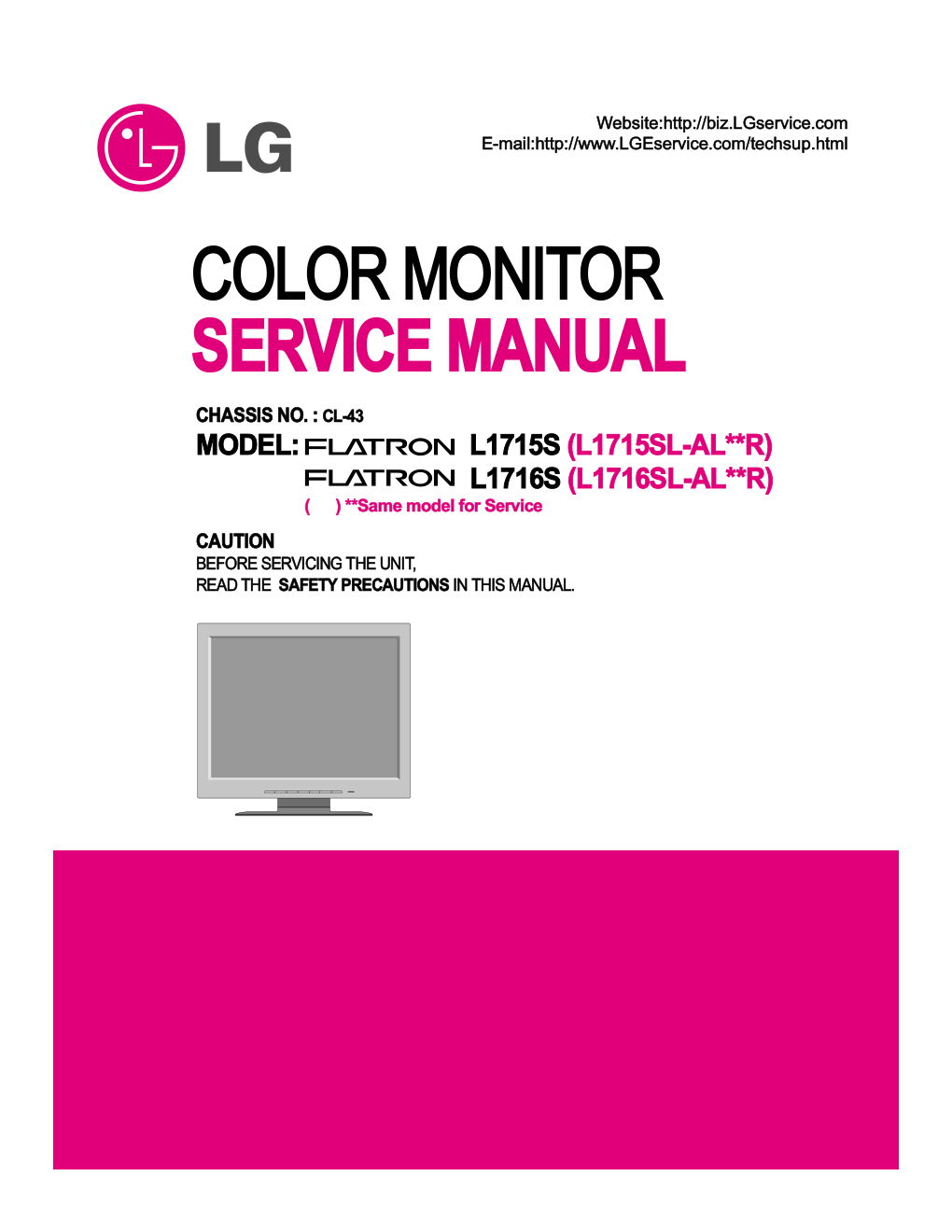 LG L1715S液晶显示器维修手册-0 LG L1715S液晶显示器维修手册-0