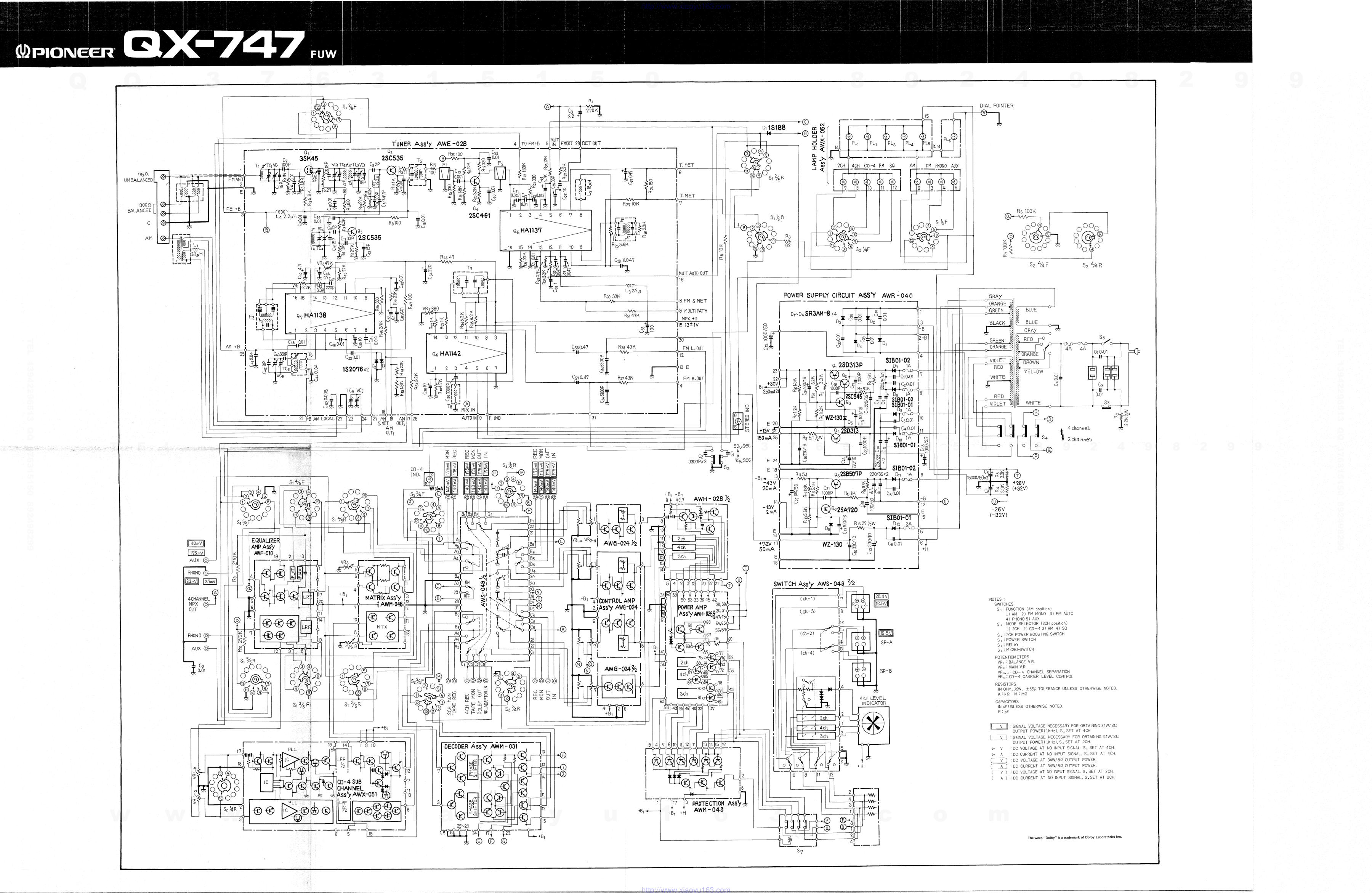先锋PIONEER QX-747音响电路图-0