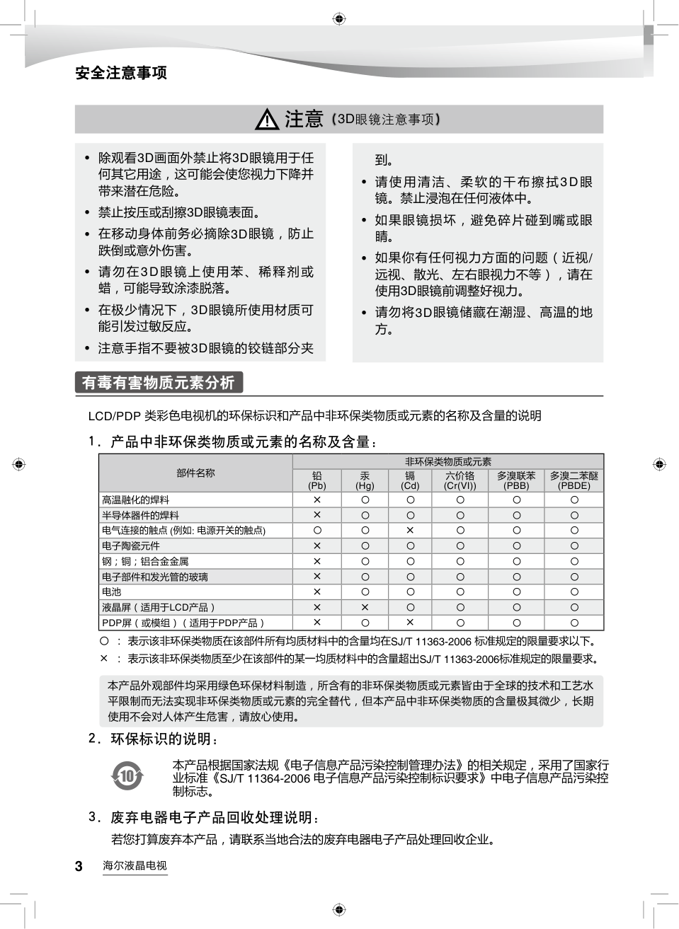 海尔LD47U7000液晶彩电使用说明书-3 海尔LD47U7000液晶彩电使用说明书-3