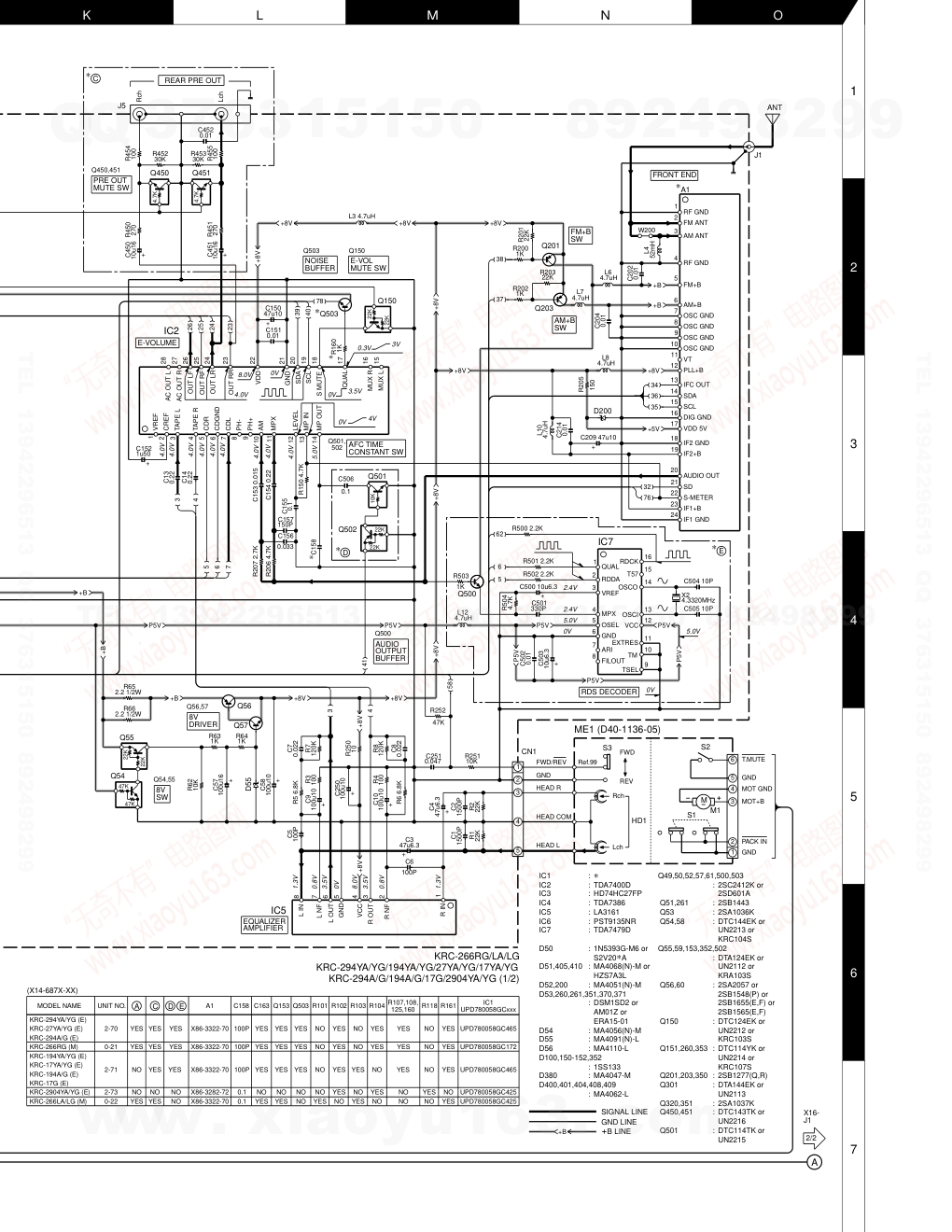 建伍KENWOOD KRC-17G CD影碟播放机电路图-9 建伍KENWOOD KRC-17G CD影碟播放机电路图-9