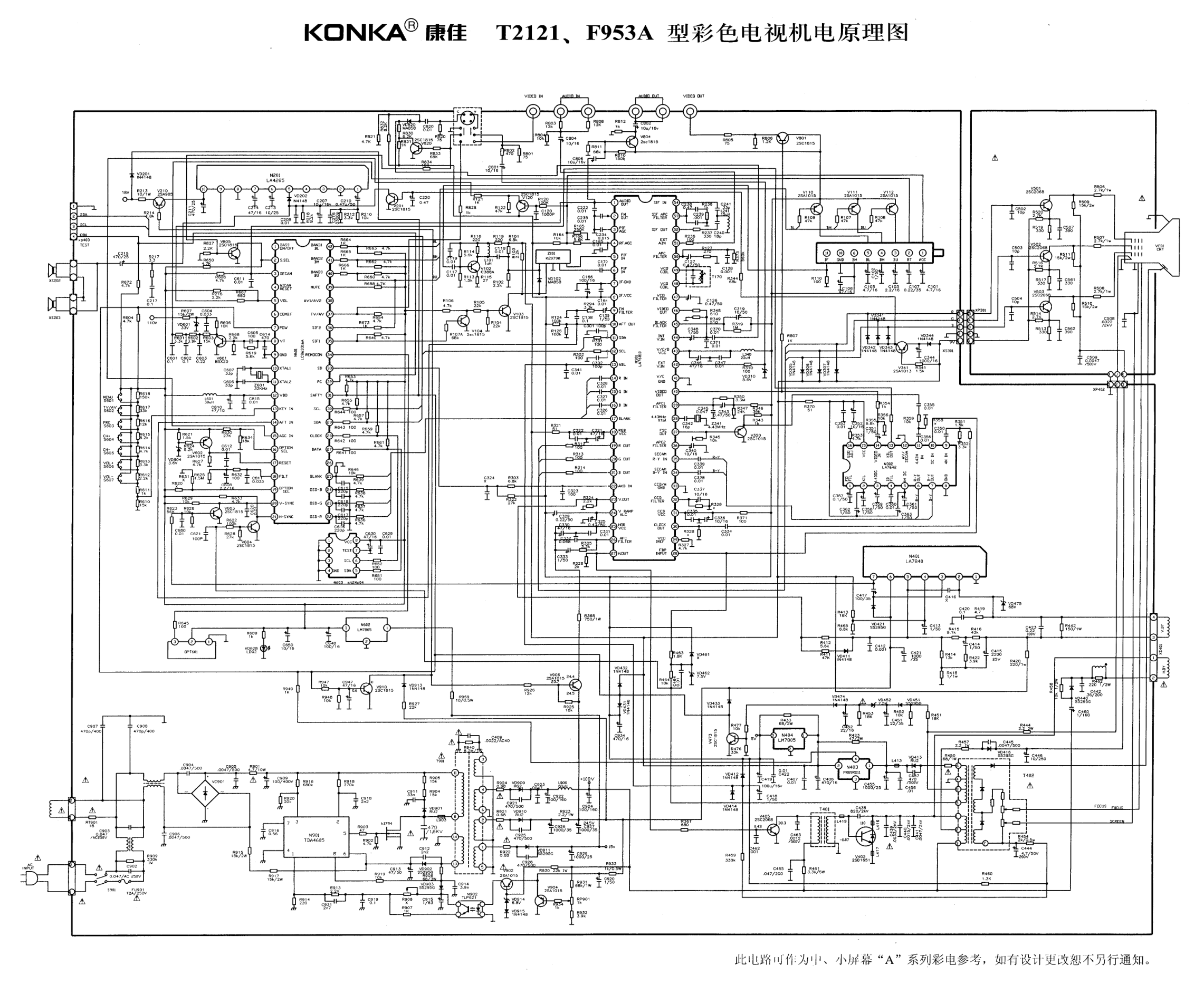 康佳F953A2彩电(LC863316 LA76810 LA7840 LA4285 TDA4605)电路原理图-0 康佳F953A2彩电(LC863316 LA76810 LA7840 LA4285 TDA4605)电路原理图-0
