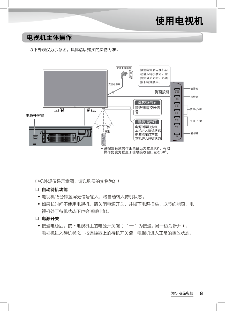 海尔H55E16C液晶彩电使用说明书-8 海尔H55E16C液晶彩电使用说明书-8