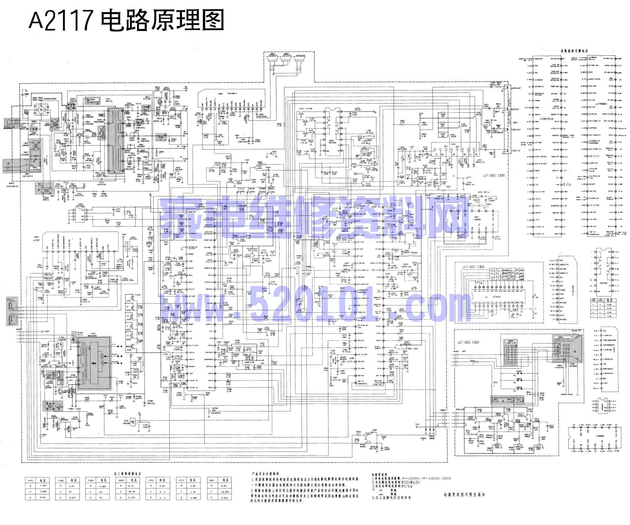 长虹A2117(LA7688N)彩电图纸-0