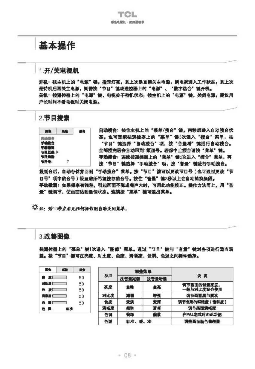 TCL王牌NT34189彩电使用说明书-8
