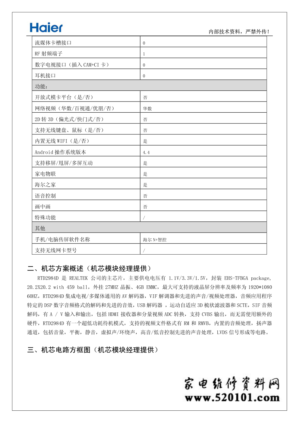 海尔LE42R31液晶电视(RTD2984D机芯)维修手册-6 海尔LE42R31液晶电视(RTD2984D机芯)维修手册-6