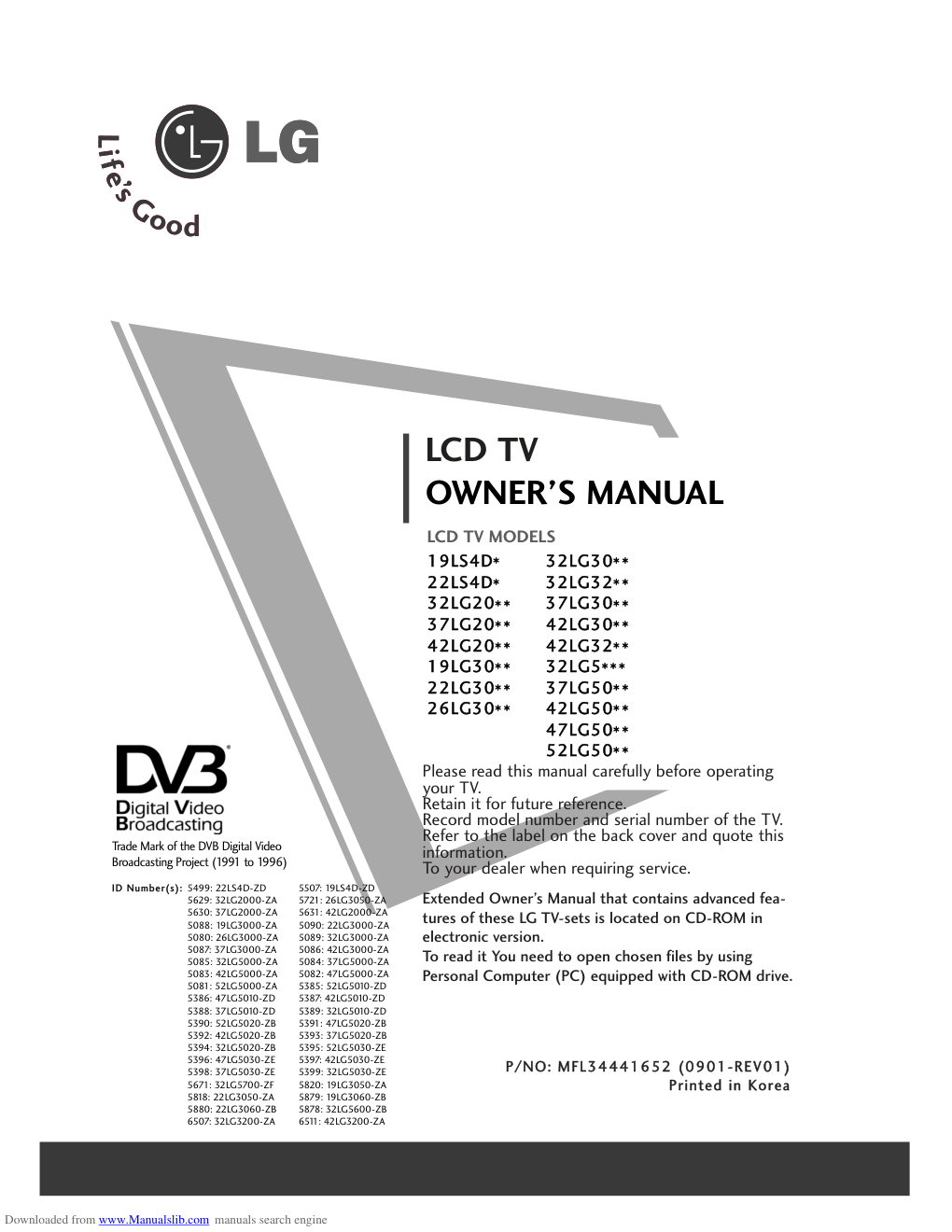 LG 42LG3000-ZA液晶电视用户手册-0
