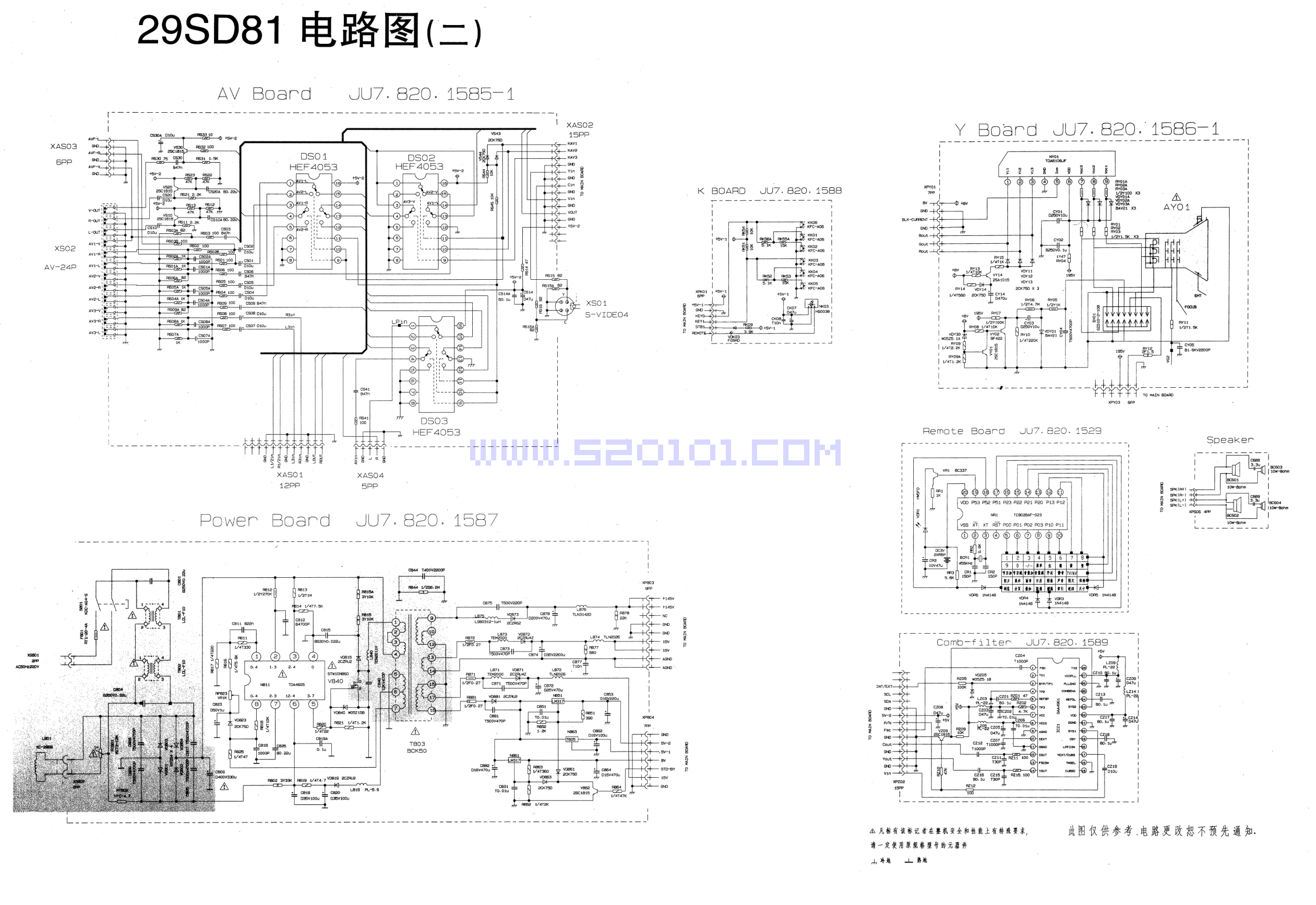 长虹29SD81彩电图纸-1 长虹29SD81彩电图纸-1