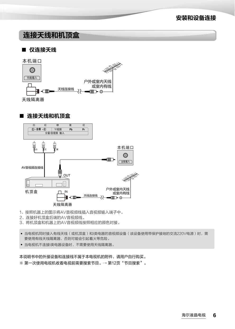 海尔LE43AL88U31液晶彩电使用说明书-6 海尔LE43AL88U31液晶彩电使用说明书-6