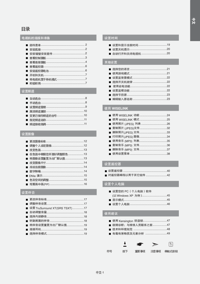 三星LA32N71BXXHK液晶电视说明书-2 三星LA32N71BXXHK液晶电视说明书-2