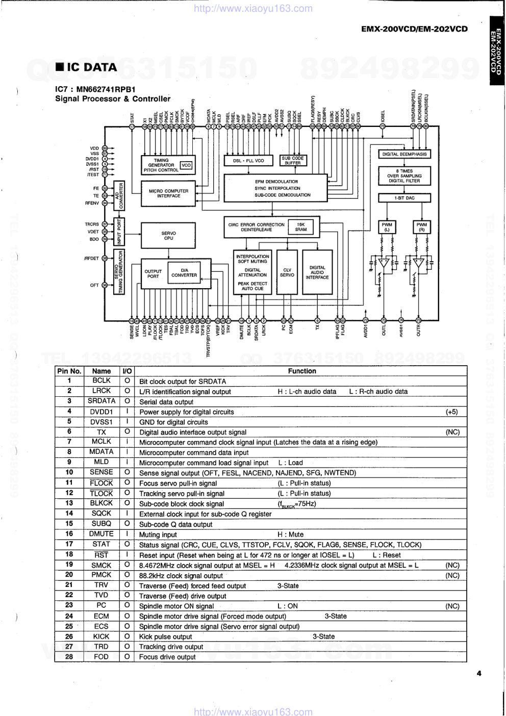 雅马哈YAMAHA EM-202 VCD音响电路原理图-4 雅马哈YAMAHA EM-202 VCD音响电路原理图-4
