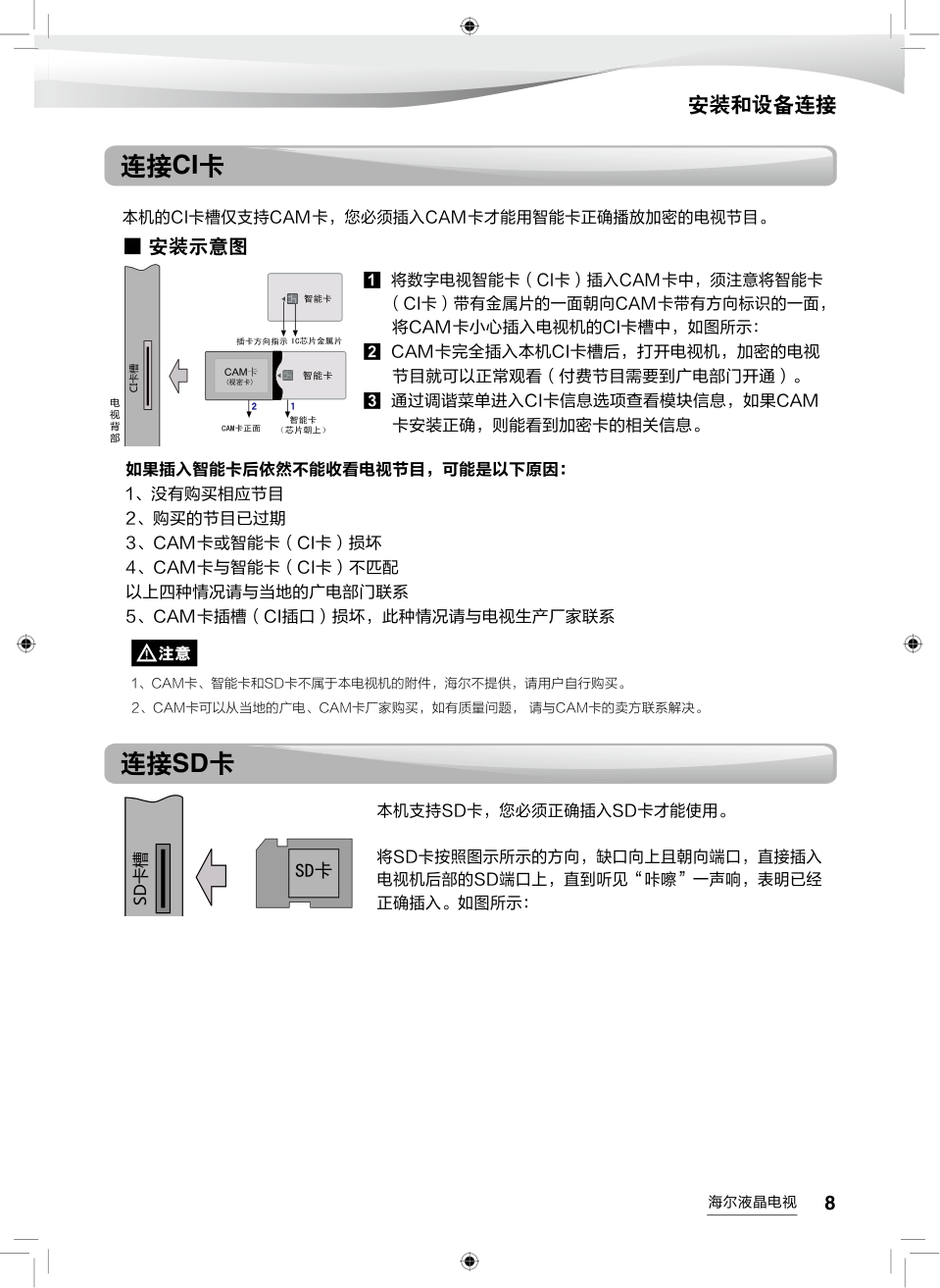 海尔LD65H9100液晶彩电使用说明书-8
