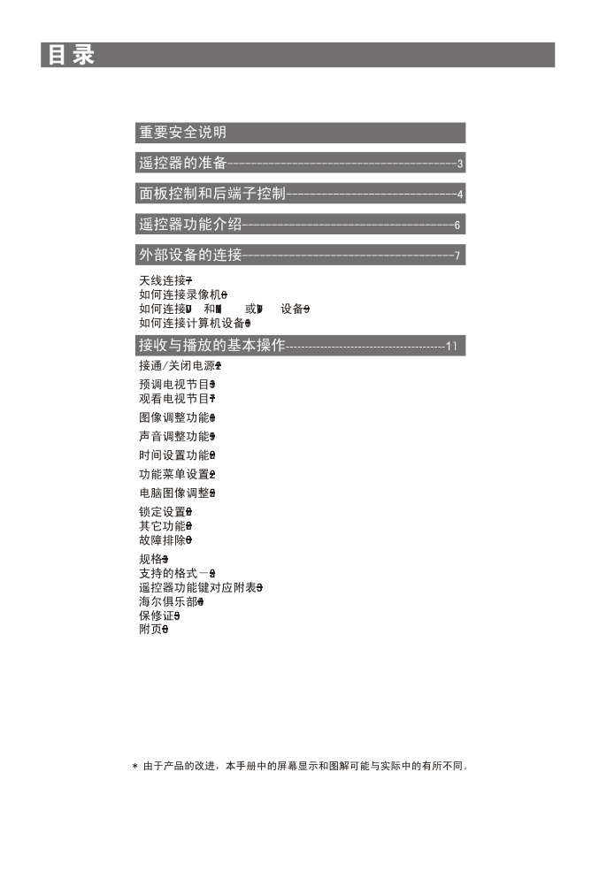 海尔L32R1液晶彩电使用说明书-4