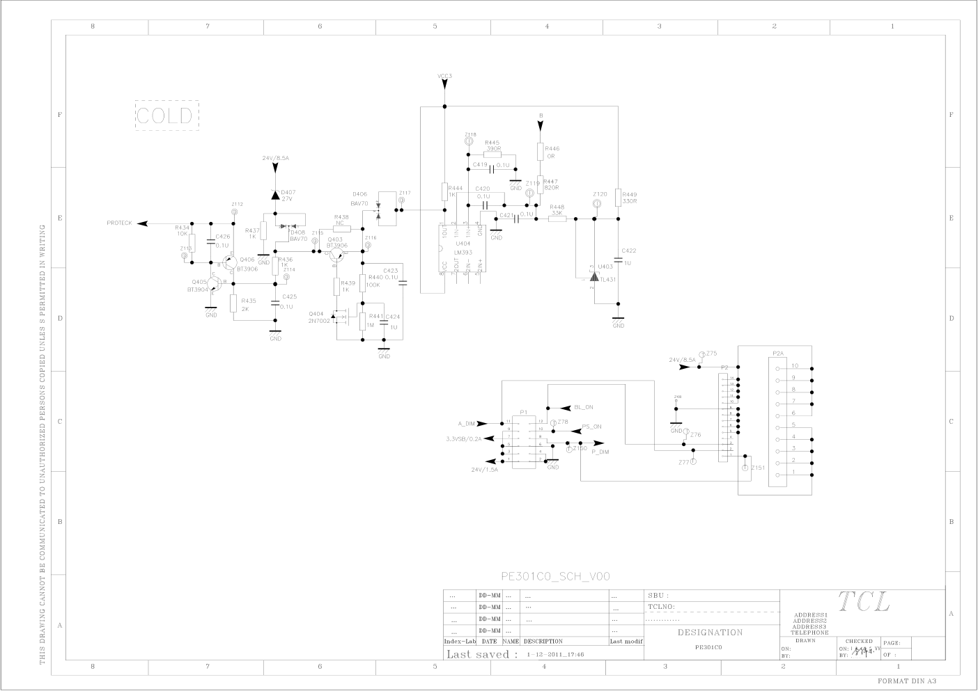 TCL平板PE301C0_SCH_V00电源板图纸-1 TCL平板PE301C0_SCH_V00电源板图纸-1