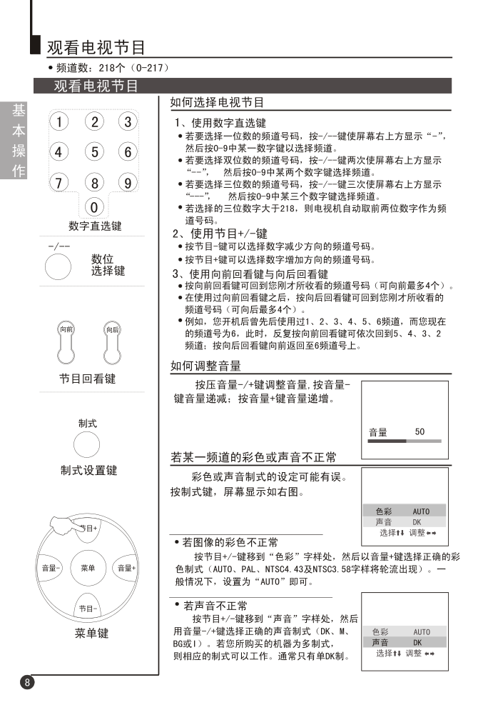 Haier 25T3A-T MGM-G5彩色电视机使用说明书-9 Haier 25T3A-T MGM-G5彩色电视机使用说明书-9