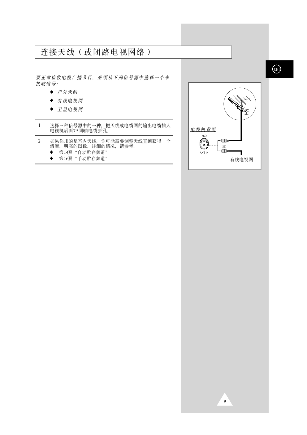 三星CS-34Z7HR彩色电视机使用说明书-8 三星CS-34Z7HR彩色电视机使用说明书-8