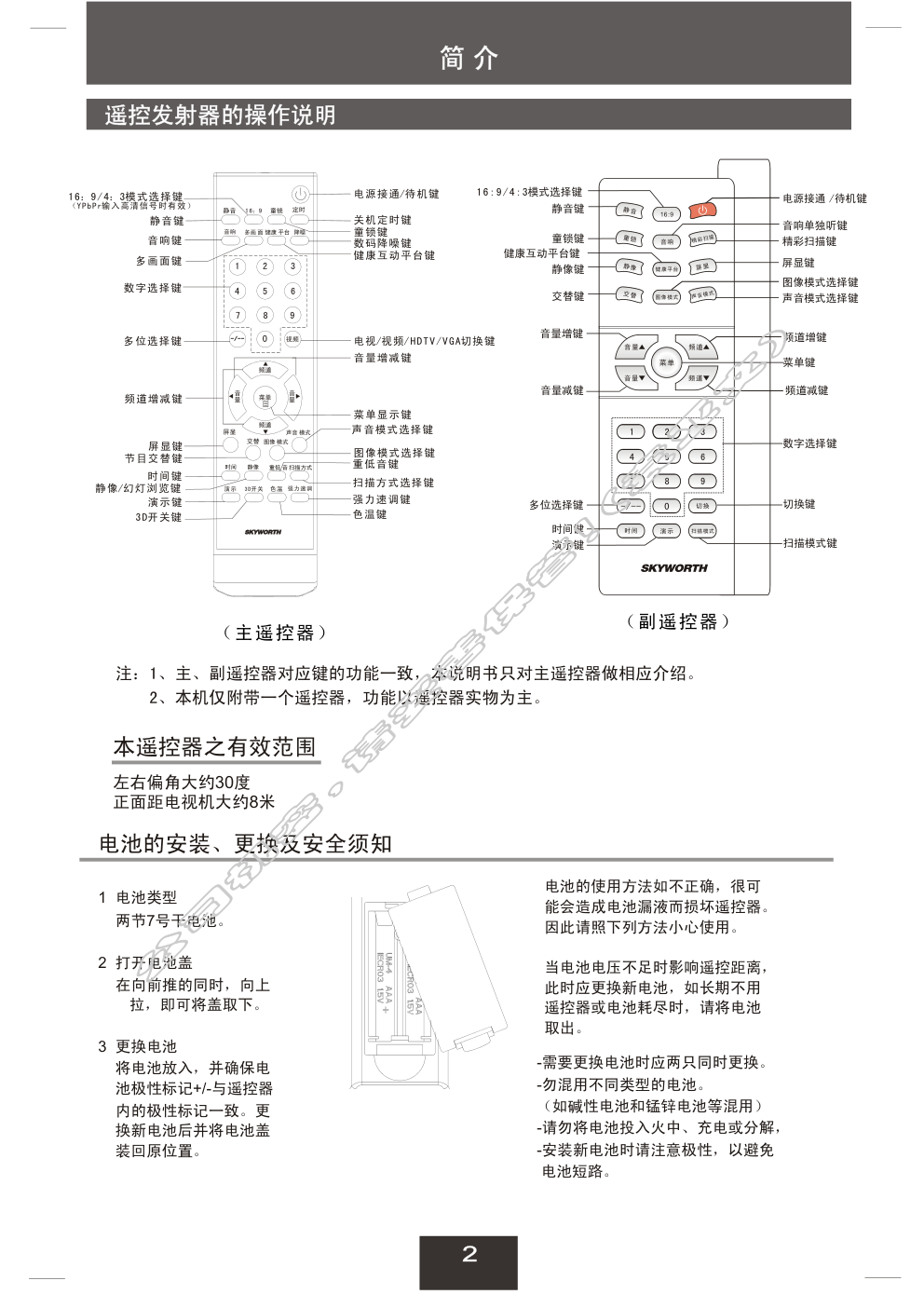 创维29T68HT(6D96机芯)彩电使用说明书-2 创维29T68HT(6D96机芯)彩电使用说明书-2