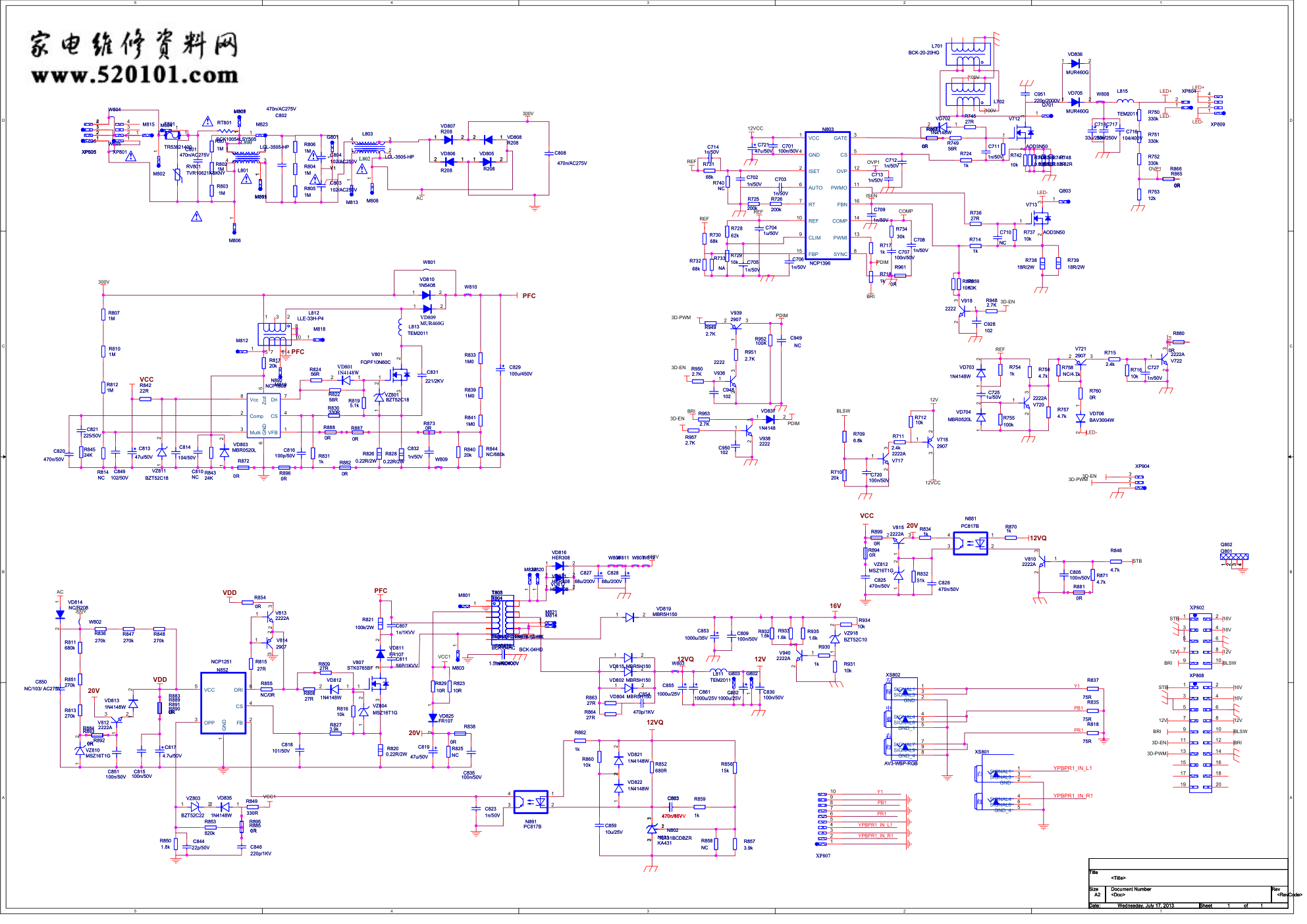 海信RSAG7.820.5338 HLL-2642WG电源板（5388板）电路原理图-0