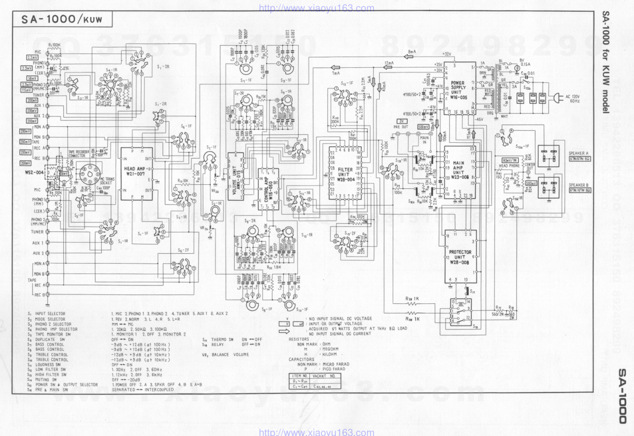 先锋PIONEER SA-1000音响电路图-2 先锋PIONEER SA-1000音响电路图-2