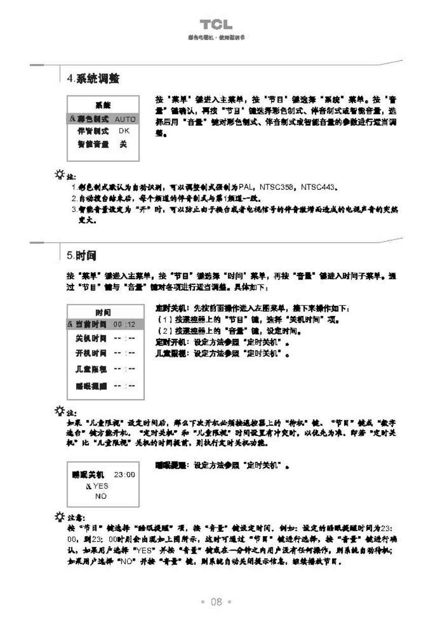 TCL王牌AT29281彩电使用说明书-8 TCL王牌AT29281彩电使用说明书-8