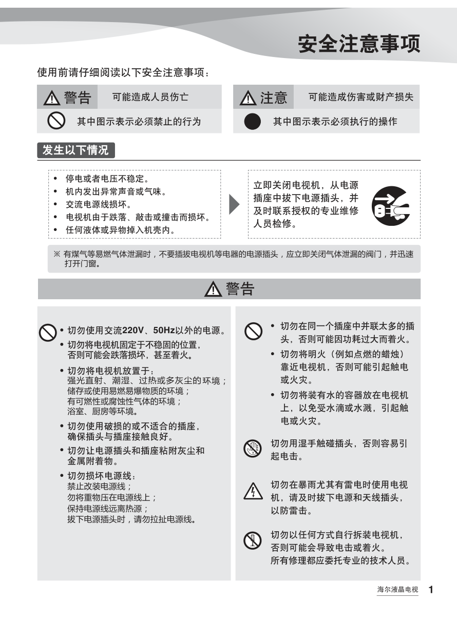 海尔LED32A700液晶彩电使用说明书-2 海尔LED32A700液晶彩电使用说明书-2