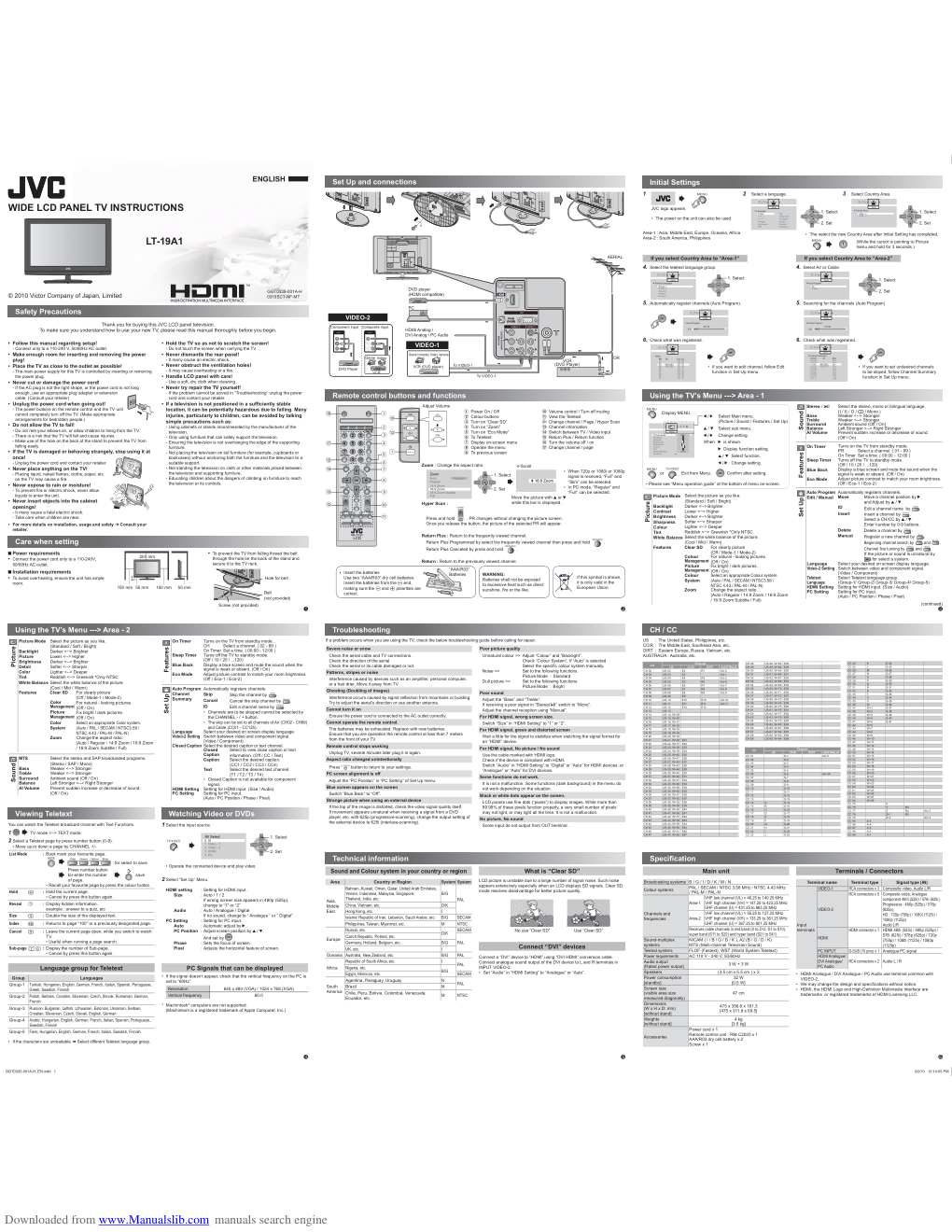 JVC胜利LT-19A1液晶电视使用手册-0